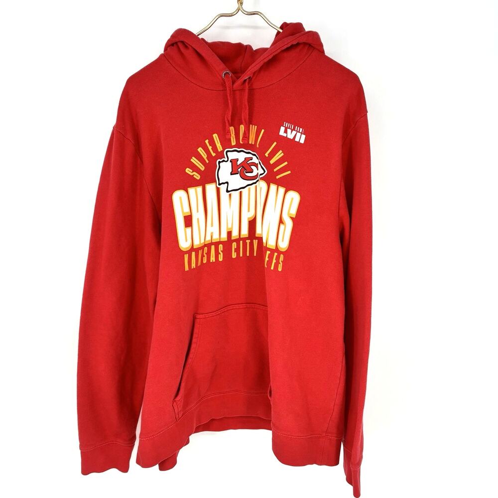 Kansas City Chiefs Super Bowl LVII Champions Hoodie Red Men's 2XL NFL 2024
